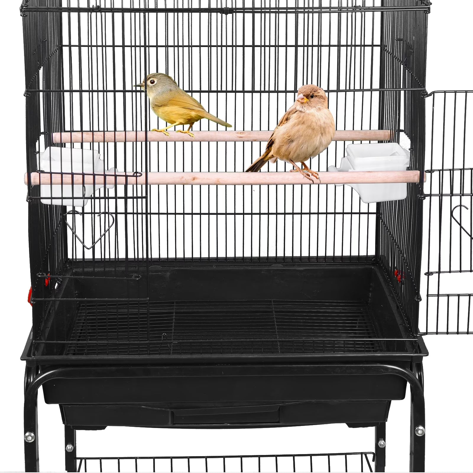 59'' Bird Cage Large Wrought Iron Cage for Cockatiel Sun Conure Parakeet with Rolling Stand
