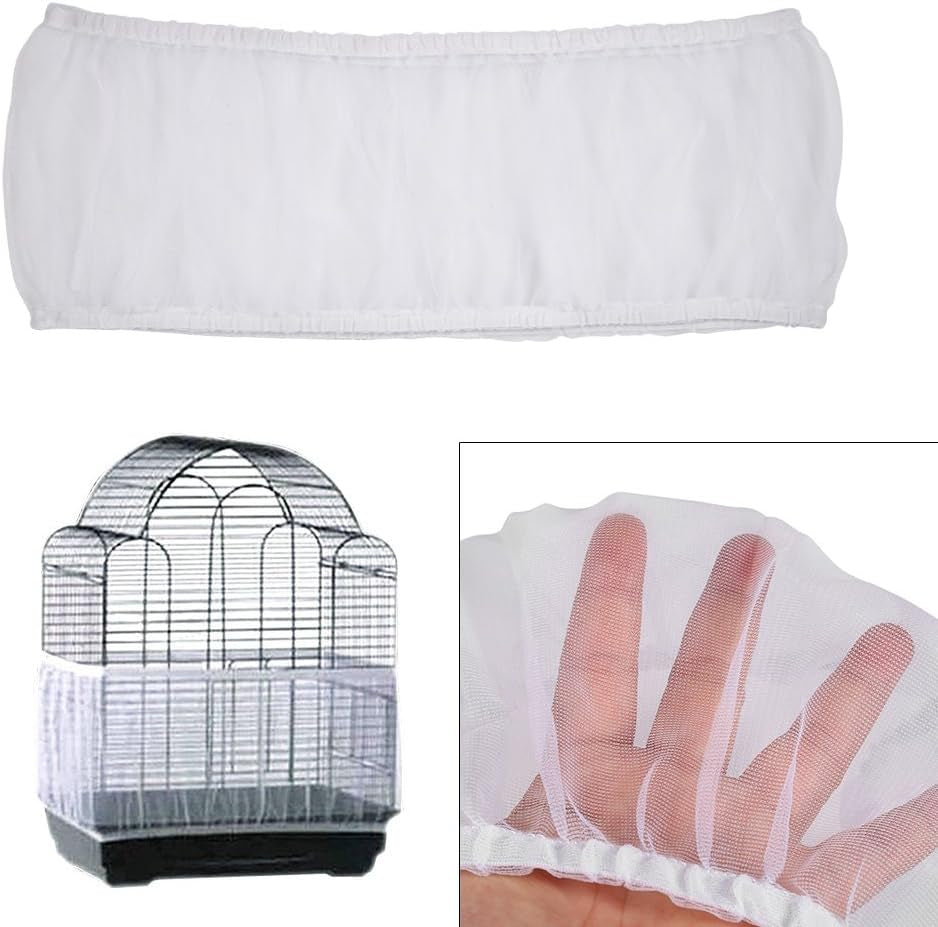Bird Cage Cover, Breathable Washable Mesh Seed Catcher Seed Catcher Guard Net Covers Large Size Bird Cage Good (4 Colors)