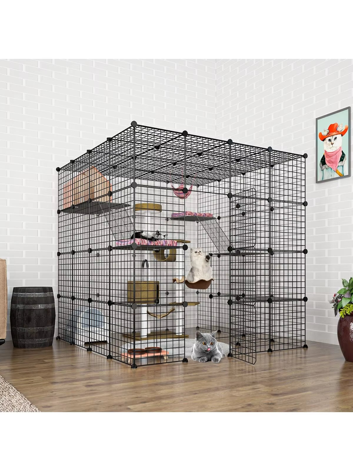 Pet Fence DIY Iron Mesh Can Be Freely Combined Cat Cage Dog Cage Hamster Cage Rabbit Cage