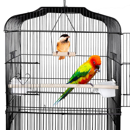 59'' Bird Cage Large Wrought Iron Cage for Cockatiel Sun Conure Parakeet with Rolling Stand